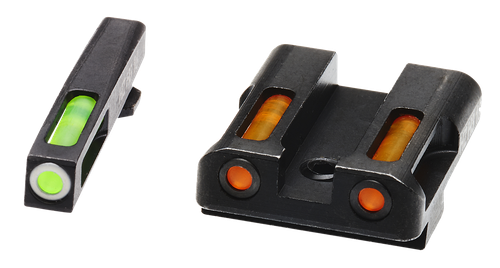 HiViz LiteWave H3 Sight Set for Glock Green Tritium White Outline Front - GLN425