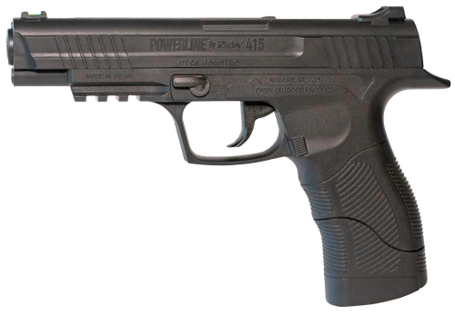 Daisy 415 Powerline CO2 177 BB Smooth Bore Steel Barrel 21 Shot Built-In Magazine Black Frame w/Accessory Rail Checkered Polymer Grips Manual Safety