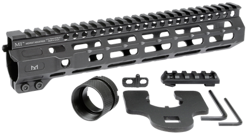Midwest Combat Black Hardcoat Anodized 6061-T6 Aluminum 10.50" Picatinny/M-LOK - MICRM105