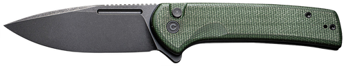 Civivi Conspirator 3.48" Folding Plain Black Stonewashed Nitro-V Blade Green - C21006-2