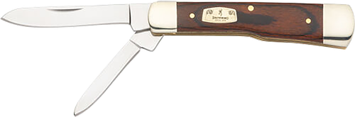 Browning 2.75" Folding Drop Point Plain Polished 7 Cr17 MoV Blade Pakkawood - 003220573