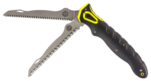 Hunters Specialties Command Grip Dual Saws Folding 5CR15/3CR14 Stainless 12" Long Saw Blade Black Rubber Handle