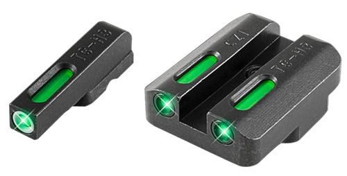 TruGlo TFX Black | Green Tritium Fiber Optic White Outline Front Sight Rear