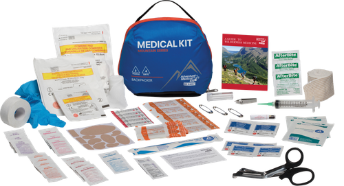 Adventure Medical Kits Mountain Backpacker Kit Treats Injuries/Illnesses Water Resistant Blue
