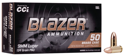CCI Blazer Brass Handgun 9mmLuger 124gr Full