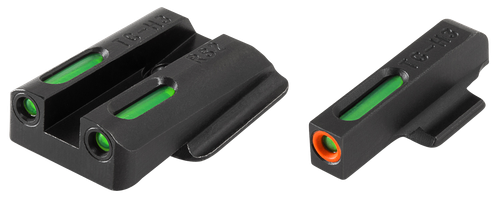 TruGlo TFX Pro Black | Green Tritium Fiber Optic Orange Outline Front Sight Rear