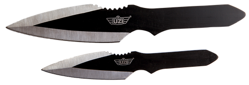 Uzi Accessories Throwing Knives Fixed Spear Point Plain Black Stainless Steel Blade Handle Includes