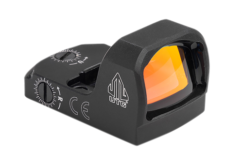UTG OP3 Micro Single Dot Black Anodized 1x 4 MOA Red Reticle - OPRMR20R