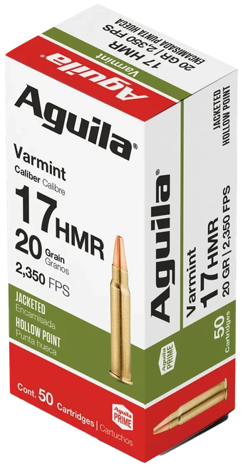 Aguila Varmint 17 HMR Ammo 20gr JHP 50 Rounds - 1B222347