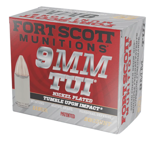 Fort Scott Munitions Tumble Upon Impact (Tui) 9mmLuger 115gr Solid Copper Spun 20 Per Box/25 Case