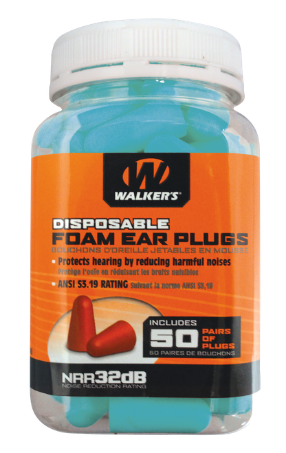 Walkers Game Ear Foam Plugs 32dB In The Teal Adult 50 Pair - GWPFP50PKTL