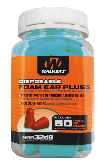 Walkers Game Ear Foam Plugs 32 dB In The Teal Adult 50 Pair