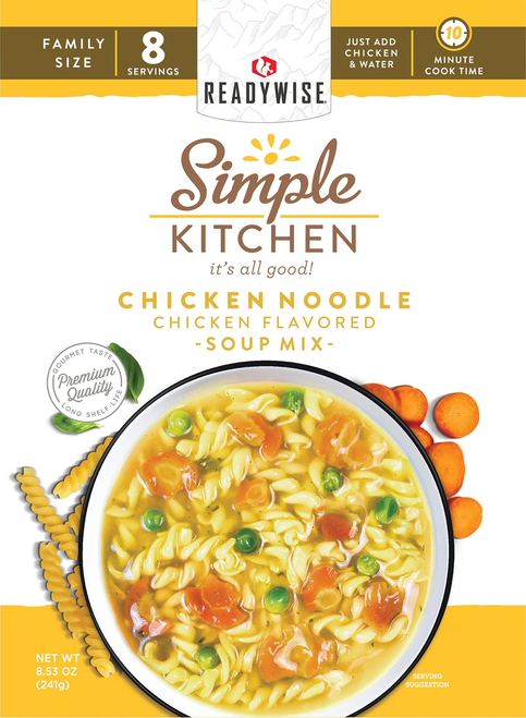 ReadyWise Simple Kitchen Chicken Noodle Soup 8 Servings Per Pouch 6 Case