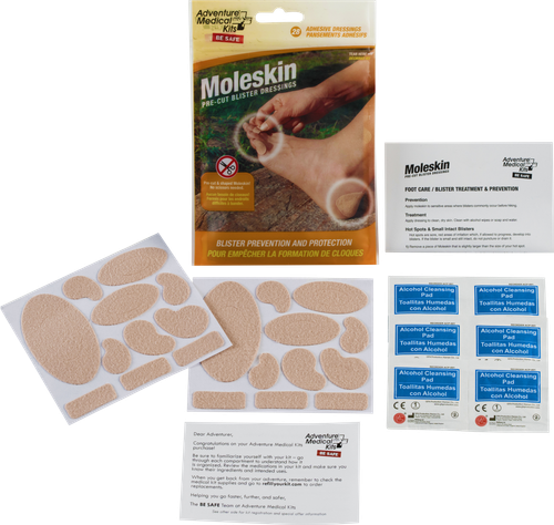Adventure Medical Kits Moleskin Blister Prevention Brown 22 Precut Shapes