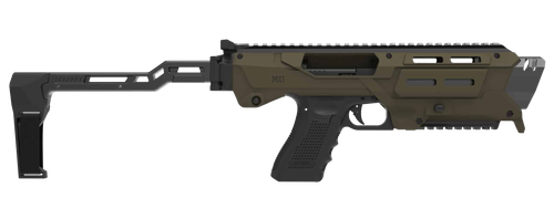 Meta Tactical Llc MX-1 Conversion Kit Fits Glock OD Green Aluminum Frame w/M-LOK & Picatinny Rail Black Polymer Folding Stabilizer