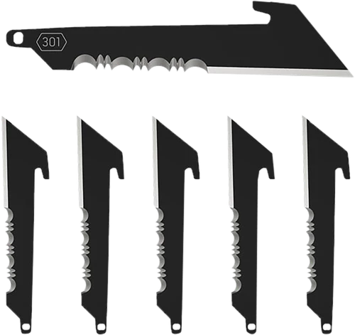 Outdoor Edge Replacement Blades 6 3" Black Utility Serrated 420J2 Stainless