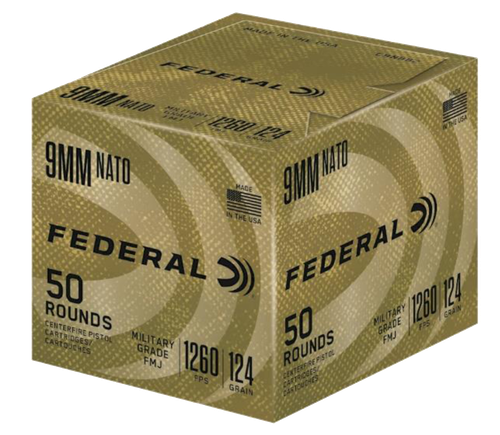 Federal Military Grade 9mmLuger 124gr Full Metal