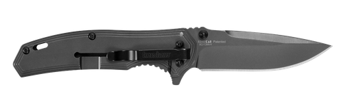 Kershaw Fringe 3" Folding Drop Point Plain TiN 8Cr13MoV Blade Black/Gray Carbon Fiber/Stainless Handle Includes Pocket Clip