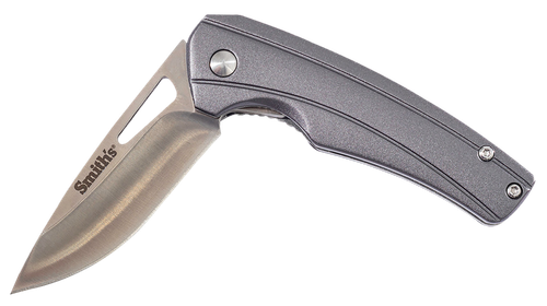 Smiths Istana 2.75" Folding Drop Point Plain Satin 400 Blade/Gray Handle - 51246