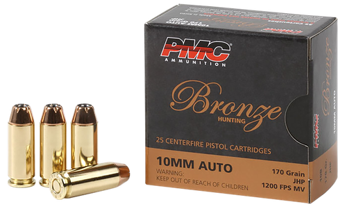 PMC Bronze 10mmAuto 170gr Jacketed Hollow Point 25 Per Box/20 Case