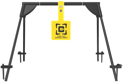 Caldwell Swinging Rifle Black/Yellow AR500 Steel Hanging Standing - 1187590