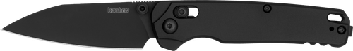 Kershaw Bel Air 3" Folding Reverse Tanto Plain Blackwash CPM MagnaCut Steel Blade Black Aluminum Handle