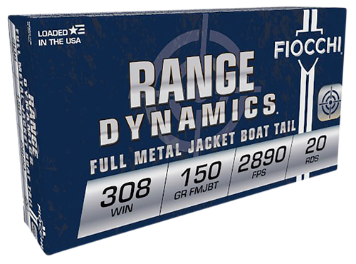 Fiocchi Range Dynamics 308Win 150gr Full Metal Jacket Boat Tail 20 Per Box/10 Case