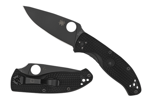 Spyderco Tenacious Lightweight 3.39" Folding Plain Oxide 8 Cr13 MoV Blade/Black - C122PBBK