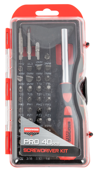 Birchwood Casey Pro Screwdriver Kit 40 Pieces Includes Slotted/Philips/Torx/Hex Heads