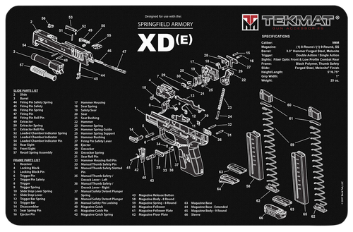 Beck TEK Llc TekMat Springfield Armory XDE Cleaning Mat Black/White 11"x17" - TEKR17XDE