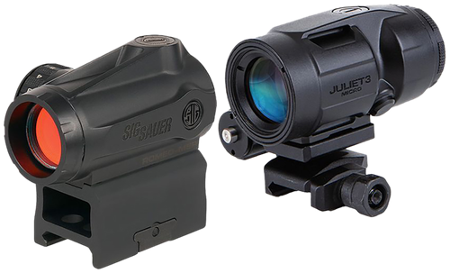 Sig Sauer Electro-Optics Romeo-MSR Gen II w/Juliet5 Micro Magnifier Black 1x20mm/5x42mm 2 MOA Red Dot and