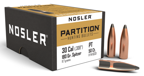 Nosler Partition 30Cal 180gr Spitzer 50/Box