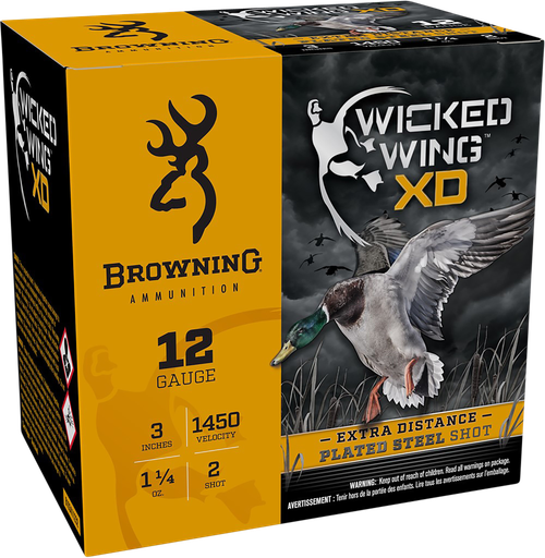 Browning Wicked Wing XD 12 Gauge Ammo 3" 1-1/4oz #2 25 Rounds - B193411232