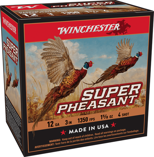 Winchester Super Pheasant Magnum High 12 Gauge Ammo 3" 1-5/8oz #4 25 Rounds - X123PH4