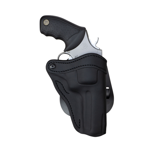1791 Gunleather RVH2 OWB Stealth Black Leather Paddle Fits Ruger GP100 Right Hand