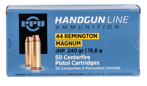 PPU Handgun 44RemMag 240gr Jacketed Hollow Point