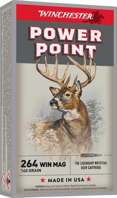 Winchester 264 Win Mag Ammo 140gr Power-Point 20 Rounds - X2642