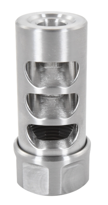 American Precision Arms Gen 2 Micro Bastard Self Timing Brake Stainless Steel with 1/2"-28 tpi Threads 1.86" OAL & .750" Diameter for 30 Cal AR-15 Hunting Rifles