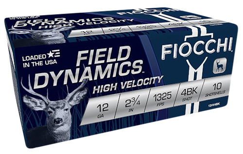 Fiocchi Field 12 Gauge Ammo 2-3/4" 27 pltsoz #4 Buck 27 Pellets 10 Rounds - 12HV4BK