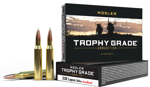 Nosler Trophy Grade 338 Lapua Mag Ammo 300gr AccuBond 20 Rounds - 49323