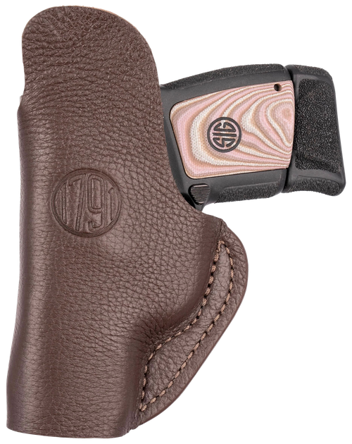 1791 Gunleather Fair Chase IWB Size 01 Brown Deer Hide Belt Clip Fits Ruger LCP - FCD1BRWL