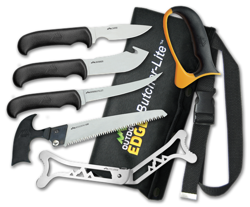 Outdoor Edge ButcherLite 4.30"/4.50"/5.9"/6" Folding Plain/Saw 420J2 Blade FRN - BL1