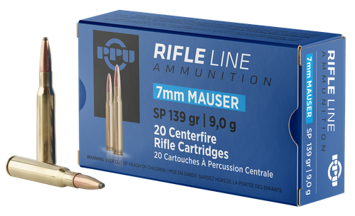 PPU Metric 7mm Mauser Ammo 139gr SP 20 Rounds - PP7