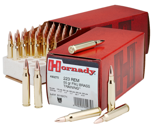 Hornady Custom 223 Rem Ammo 55gr FMJBT 50 Rounds - 80275
