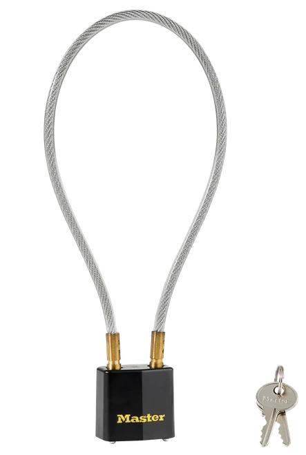 Master Lock Cable Open With Key Black & Gold Steel 14" - 99DSPT