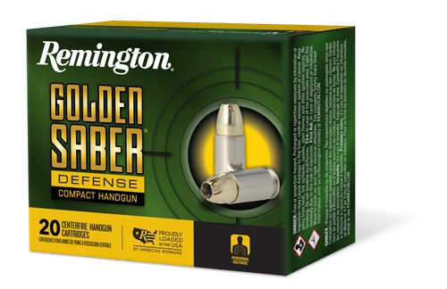 Remington Defense Brass 40 S&W Ammo 180gr Golden Saber JHP 20 Rounds - 27618