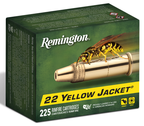 Remington Yellow Jacket Truncated Cone 22 LR Ammo 33gr HP 225 Rounds - 21233