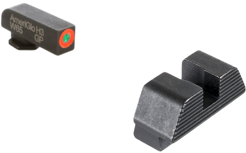AmeriGlo Protector Sight Set for Glock Green Tritium Orange Outline Front Sight-Black Serrated Rear