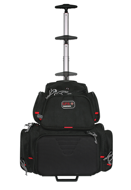 G*Outdoors GPS Bags Handgunner Rolling Backpack Black 600D Polyester Holds 4 Handguns
