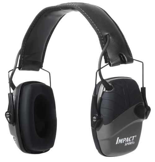 Howard Leight Impact Sport Electronic Muff 22 dB Over the Head Gray/Black Adult 1 Pair